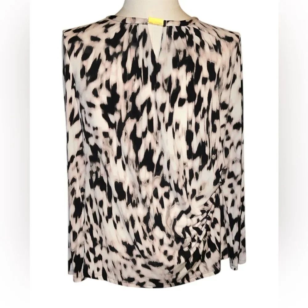 Calvin Klein Black and Cream animal print gold accent keyhole hook back XL